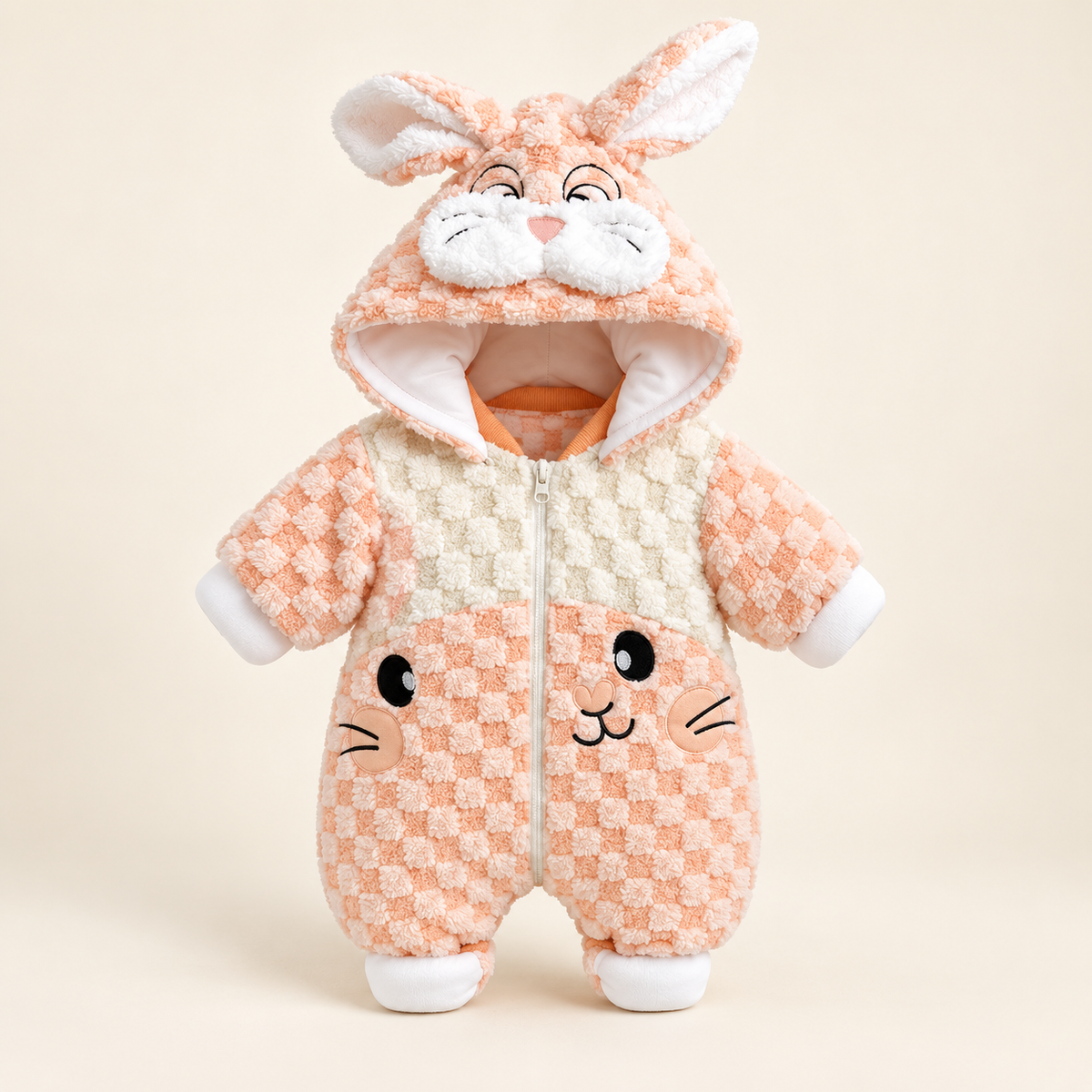 Peach Bunny romper