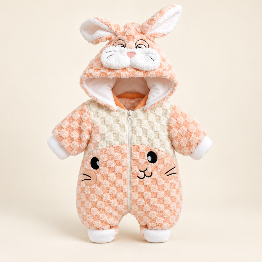 Peach Bunny romper